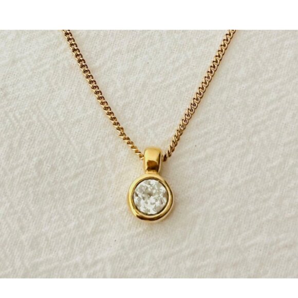 Christian Dior Circle Round White Crystal Pendant Necklace. 17" 5.3g. - Picture 2 of 13